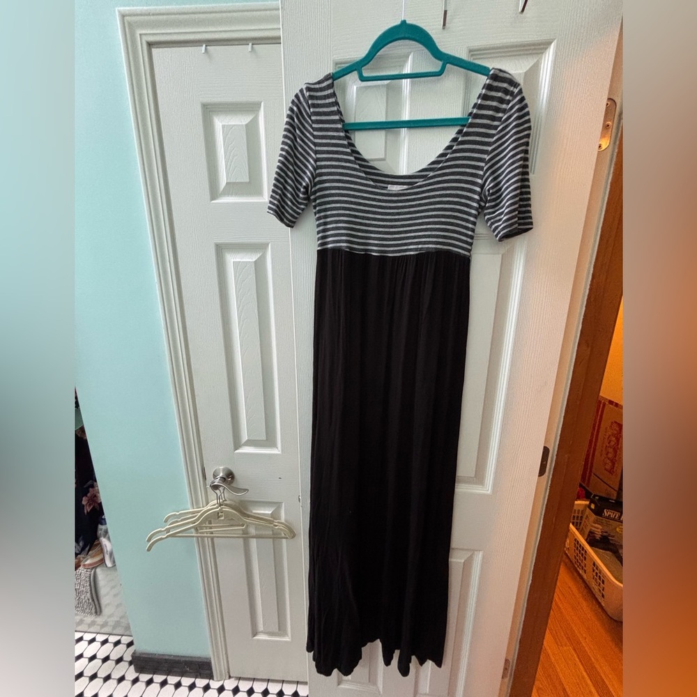 Black and grey maxi dress size medium